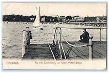 1906 On the Jetty Kaiser Wilhelm Bridge in Herringsdorf Germany Postcard picture