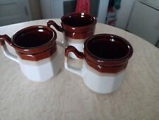 Set up 3 vintage brown/tan glazed  mugs picture