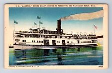 Nantasket Beach MA-Massachusetts, SS Allerton, Wharf Vintage c1951 Postcard picture