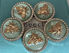 SET of 5 pcs Gucci button metal 25 mm 0,98  inch metal GG bees Gold picture