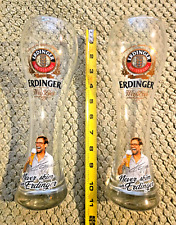 FOUR brand new Erdinger Beer Glasses with Jurgen Klopp Liverpool Germany Soccer picture