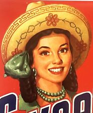 Antique Vintage 1950s Sweetmex 🍊 Crate Label, Weslaco, TX, Pride of Mexico picture