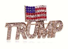 President TRUMP Brooch Pin USA American Flag Pin For Fans Gift 45-47 Rhinestones picture