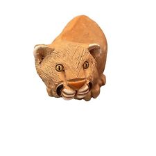 Vintage Artesania Rinconada Mountain Lion Clay Figurine picture
