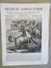 Vintage AMERICAN AGRICULTURIST, March 1868,Monthly Newspaper,Illustrated picture
