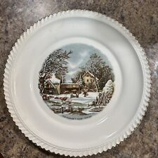 VTG Harkerware Plate “The Farmer’s Home - Winter” Plus 5 Dessert Plates picture