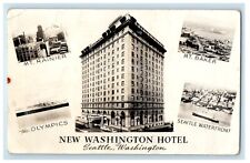 1956 New Washington Hotel Seattle WA, Multiview RPPC Photo Vintage Postcard picture
