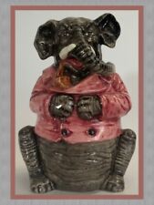 Antique Majolica Elephant Figural Tobacco Jar Humidor - 19th Century—RARE picture