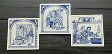 Delft Holland Set of 3 Blue Pharmacy Tiles Handmade Holland  picture