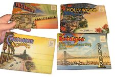 4 California Cities Souvenir Card Folder Photo Postcard Lot picture