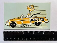 Original Vintage Mac's 13 Kool Kat Water Transfer Decal - Hot Rod, Speed Equip picture