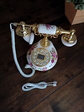 TELEPHONE Retro Vintage Antique Old Fashioned with Push Button Dial White TELPAL picture