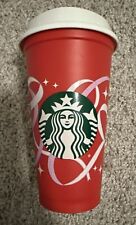 Starbucks Holiday Limited Red Plastic Reusable Cup 50 Years of Coffee Joy 16 Oz picture
