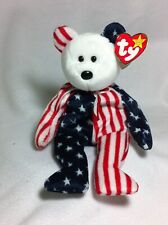 TY Beanie Baby Spangle Bear  Retired  White Face picture