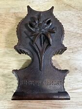 19th Century Oberammergau Germany Black Forest Carved Wood Pocket Watch Holder picture