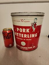 Vtg SIOUX CITY DRESSED PORK, INC. CHITTERLING 10 Lbs Tin Can Tub *SEEMS RARE?* picture