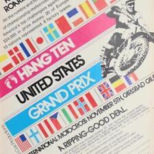 US MOTOCROSS GRAND PRIX 1972 CARLSBAD CALIFORNIA HANG TEN PRINT AD TRIPPE COX picture