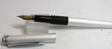 Terzetti Crown WHITE Metal Fountain Pen- Iridium M Nib+Converter/Gift Box+Pouch picture