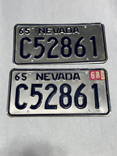 1965 Original Nevada License Plate Set Pair #C52861 Tag picture
