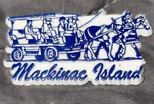 Horse & Carriage Mackinac Island Michigan Rubber Magnet Souvenir Fridge White picture