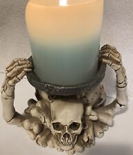 Gothic Skull Ashtray 3 Sided Resin Biker Bar Cigarette Holder CANDLE HOLDER picture