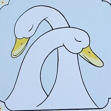 Vintage Tile Trivet Geese Swan Ducks Framed Signed Carol Gordon 1983 Wall Art picture