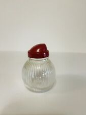 Vtg 1950-60’s Mid-Century Hazel Atlas Round Ribbed Pepper Red Plastic Lid picture