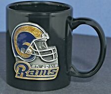 St. Louis Rams Pewter Emblem Beverage Mug / Coffee Cup 11oz. Blk picture