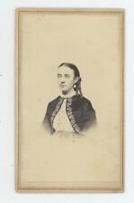 Antique CDV Circa 1860s Beautiful Young Woman With Long Curls in Her Hair picture