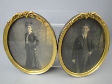 2 Matching Antique Framed Photographs Man & Wife West Somerville, Mass picture