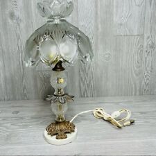 Vintage catco Italian cut glass regency style lamp w/ marble base made in Italy picture