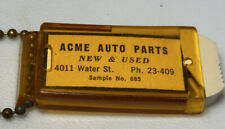 Vintage Acme Auto Parts Automotive Car Sales Sample Keychain Key Ring Chain picture