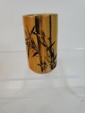 Vintage Japanese Sake Bamboo Painted Cup Japan Appx 3 x 1.5
