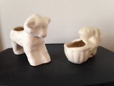 VERY collectible VINTAGE Lamb and  Bunny Small Planters, no trademarks picture