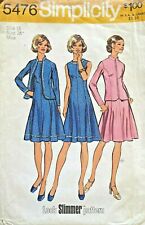 1970's VTG Simplicity Misses' Princess Dress,Jacket Pattern 5476 Size 16 UNCUT picture