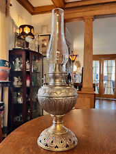Antique Ansonia THE IMPROVED Oil Lamp Ansonia Oil Lamp Bohner Central Draft Oil picture