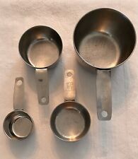 Vintage Foley Measuring Cups Stainless Steel Block 1/8 1/4 1/3 1 Cup Set Of 4 picture