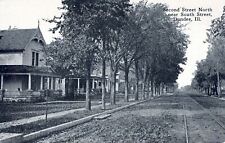 DUNDEE IL - Second Street North Near South Street Showing Tracks Postcard picture