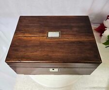 Antique 18th cent wooden lock box w/ Mother of pearl NO KEY - read picture