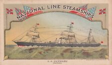 The National Line Steamships SS Denmark Trade Card M Thomas Ravenna Ohio ~ PC2AJ picture