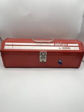 VINTAGE METAL TOOLBOX Red MODEL BOX & CABINET CO. Plastic Handle Metal Closure picture