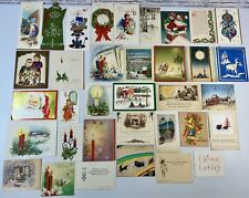 *N* Huge Lot of 35 Vintage Christmas Cards 1920’s-1960’s MCM Used picture