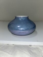 Beautiful Vintage French Squat Vase. Blue Color 4.5 “ Talks 6” Diameter  picture
