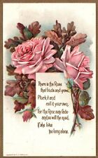 Vintage Postcard 1911 There Is Rose That Buds & Grows Pluck It Greetings Flowers picture