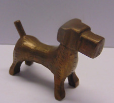 Vintage Miniature Solid Brass Schnauzer Terrier Dog 1.75