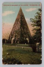 Postcard Confederate Monument at Hollywood Cemetery Richmond Virginia c1913 picture