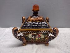Vintage Toscano Trinket Jewelry Box African Egyptian Design Elephants picture