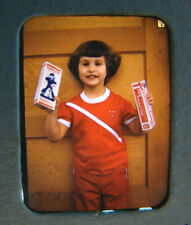 1954 Little Crackerjack Girl Color Amateur Slide Photo old picture