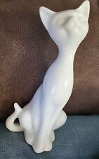 Vintage White Ceramic Siamese Cat 7