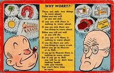 Why Worry Humor Postcard picture